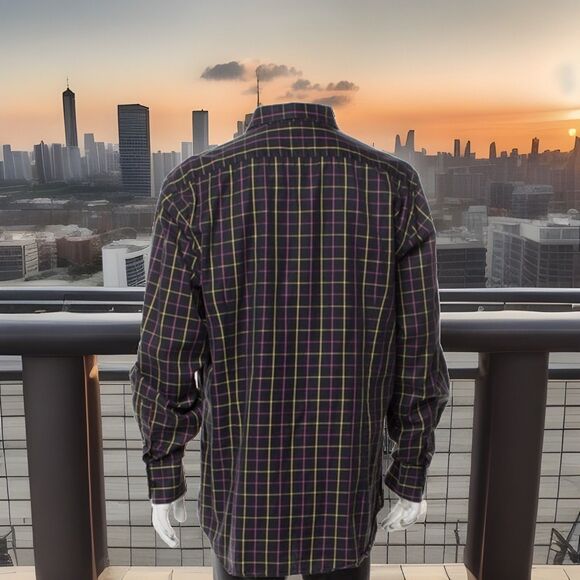 BIG & TALL Etro Milano Button Up Plaid Shirt Size 43 XXL Good Condition - Picture 3 of 8